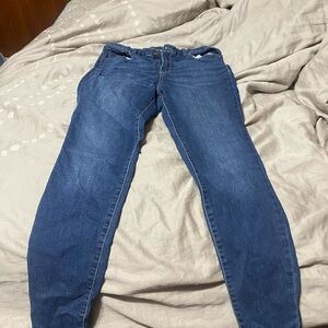 No Boundaries Women's Straight Leg Jeans - Dark Blue